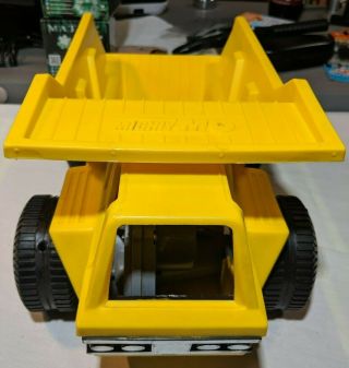 Vintage Ideal Mighty Mo Plastic Friction Construction Dump Truck Toy Yellow 1973