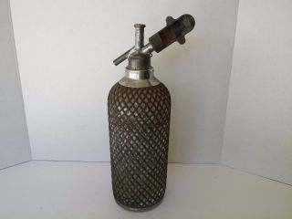 Antique Sparklets Water Soda Maker Siphon Art Deco Mesh Chain Link Sparklet