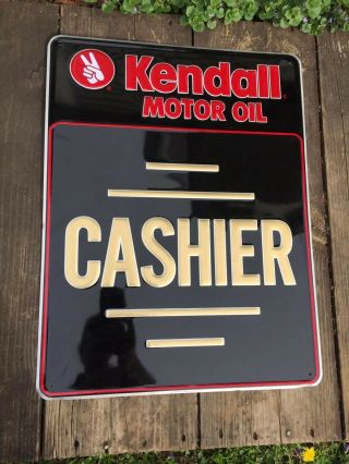 Kendall Motor Oil Embossed Metal Sign Gas Station " Cashier” Scioto 2000