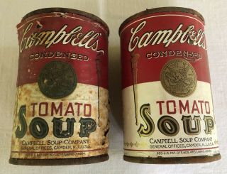 9] Antique 1900 - 20’s vintage CAMPBELL’s SOUP Co.  Camden NJ Vegetable Tomato Cans 2