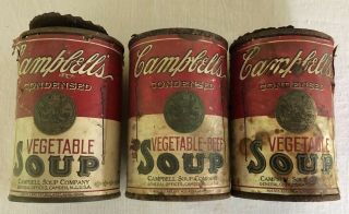 9] Antique 1900 - 20’s vintage CAMPBELL’s SOUP Co.  Camden NJ Vegetable Tomato Cans 5