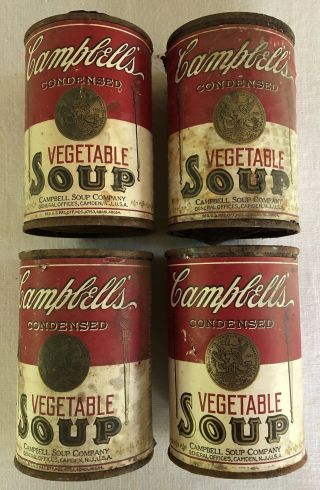 9] Antique 1900 - 20’s vintage CAMPBELL’s SOUP Co.  Camden NJ Vegetable Tomato Cans 7