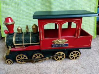 Ghirardelli Chocolate Wooden Train Vintage Holiday Red Green 14 " X 8 " Collector