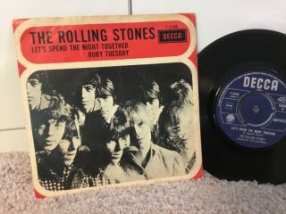 Rolling Stones 45,  Let`s Spend The Night Together))  Missprint Label 7 Single