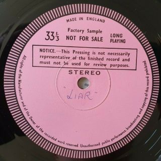 Liar - Straight From The Hip Rare Uk Test Pressing Decca Lp Classic Rock