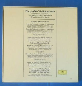 C597 Mutter The Great Violin Concertos Karajan BPO 4LP DGG 2740 282 Stereo 5