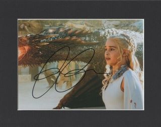 Emilia Clarke Game Of Thrones Daenerys Orig Hand Signed Mounted Autograph Photo