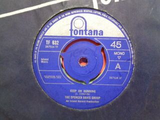 Spencer Davis Group " Keep On Running " 1965 Fontana Uk 7 " 45rpm