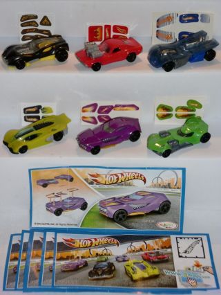 Kinder Ferrero Surprise Hot Wheels 6x Cars Figures Mattel Toys Cake Toppers Rar