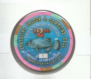 Obs $2.  50 Stateline " Devils Hole Pupfish " Chip - Amargosa Valley,  Nv 1 Of 250