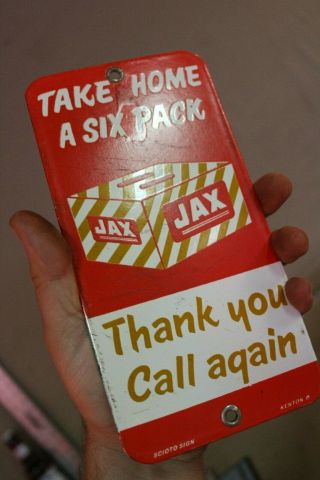 Jax Beer Take Home A Six Pack Porcelain Metal Sign Call Again Brewing Orleans 66