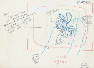 Ren & Stimpy Production Cel Layout Drawing Animation Art Space Madness