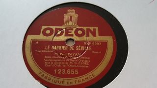 Paul Payan Le Barbier De Seville La Calomine & La Jolie Fille De Odeon 123.  655