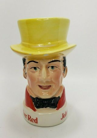 Vintage Johnnie Walker Red Whiskey Ceramic Toby Mug Cup Bust Face Stein 5.  5 " H