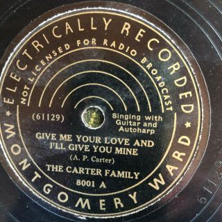 Mw 8001 Carter Family Give Me Your Love 78rpm 1936 Ee,  Country