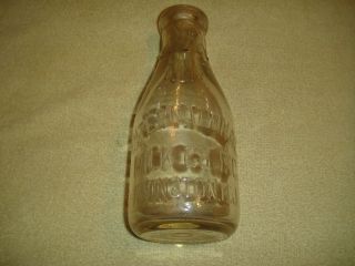 Antique International Milk Co.  Inc Irvington Nj One Quart Glass Milk Bottle - Lqqk