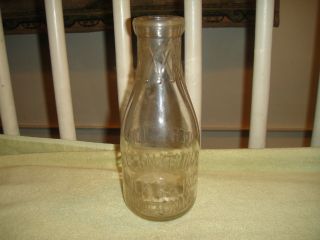 Antique International Milk Co.  Inc Irvington NJ One Quart Glass Milk Bottle - LQQK 2
