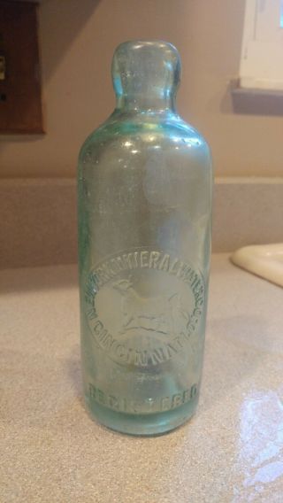 Antique York Mineral Water Co Bottle.  Embossed Bull