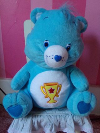 Adorable Vtg Care Bears Plush Stuffed Animal Doll 15 Inch Version Champ Bear Toy
