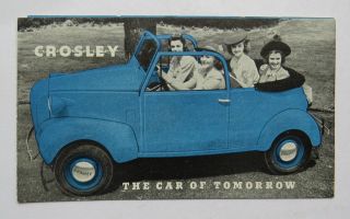 1939 Crosley Convertible First Brochure The Car Of Tomorrow Vintage