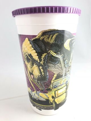 Jurassic Park Mcdonalds Dinosaur Cup Jp1 Tyrannosaurus Rex Coca Cola 1992 W/ Lid