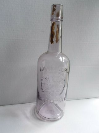 Antique Whiskey Bottle,  Bonnie Bros. ,  Louisville,  Ky. ,  Lt.  Sun Colored Amethyst