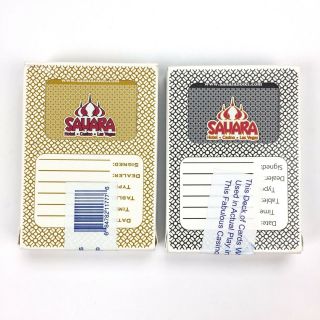 Sahara Casino Cards,  Las Vegas,  2 Decks Gold Black,  Carta Mundi Playing Cards