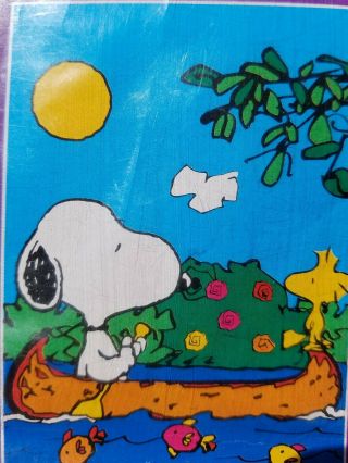 Snoopy Peanuts Large Decorative Flag: Canoeing Friends Rare Summer Vacation