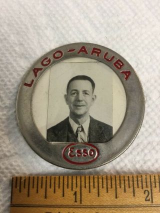 Vintage Employee Badge Ss Esso Gasoline Oil Lago - Aruba Tanker Whitehead & Hoag