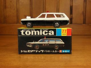 TOMY Tomica 77 NISSAN CEDRIC Patrol car,  Made in Japan vintage pocket car Rare 2
