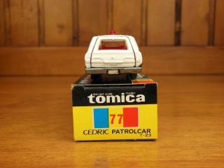 TOMY Tomica 77 NISSAN CEDRIC Patrol car,  Made in Japan vintage pocket car Rare 7