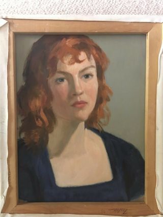 MID - CENTURY VINTAGE OIL PORTRAIT FROM THE ESTATE OF RALPH CLARK 2 4 1 4