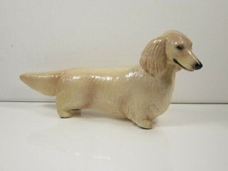 Ron Hevener Long Coat Hair Blonde Golden Mini Dachshund Canine Dog Figurine