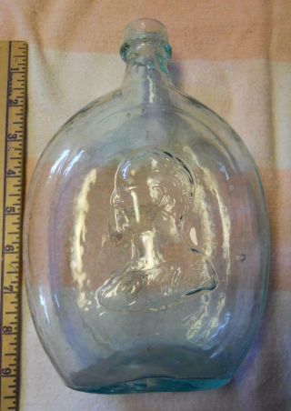 Quart Aqua Open Pontil Washington Sheaf Wheat Historical Flask GI - 57 Dyottville 3