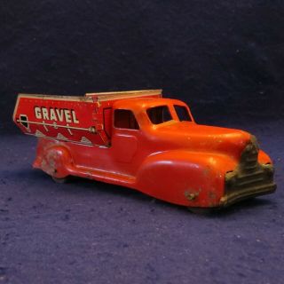 Vintage Pressed Steel Marx Sand & Gravel Dump Truck 9 " Long -
