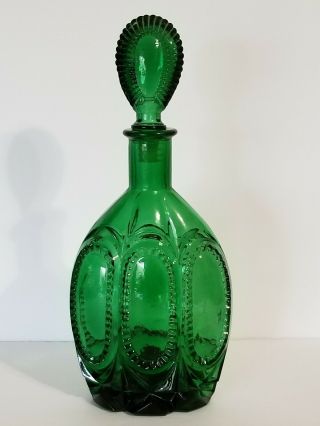 Vintage 12.  5 " Emerald Green Jewel Decanter