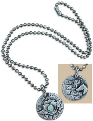 Protect This Rider Pewter Necklace For Horse Women By Sweetbird Studio