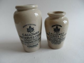 Two Sizes Of,  Galloway Preserved Cream,  Stranraer Cream Pots