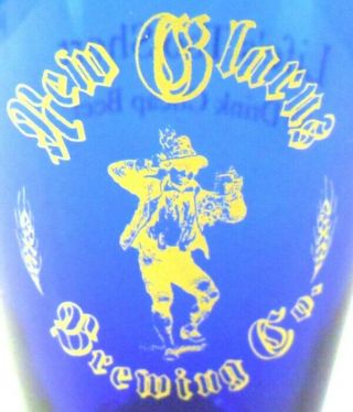 Glarus Brewing LIFE ' S TOO SHORT to DRINK BEER Cobalt Blue Pint Glass 4