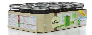 Kerr Wide Mouth Pint /16Oz.  Glass Mason Jars with Lids and Bands 12Count USA 2