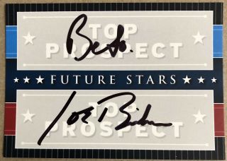 Joe Biden Beto O’rourke Dual Authentic Signed Sports Card Obama Vp Rep President