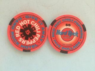 Hard Rock 1995 Red Hot Chili Pepper $5 Chip - Mint/new