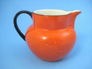 Vintage Ansells The Better Beer Pitcher Orange Porcelain Made in England 3