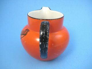 Vintage Ansells The Better Beer Pitcher Orange Porcelain Made in England 4