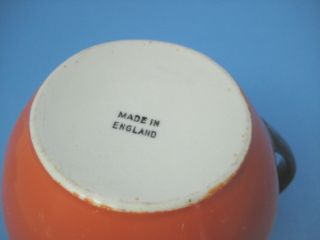 Vintage Ansells The Better Beer Pitcher Orange Porcelain Made in England 5