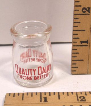 Vintage Quality Dairy Pyro Glass Mini Creamer Diner Coffee Cream Milk Bottle