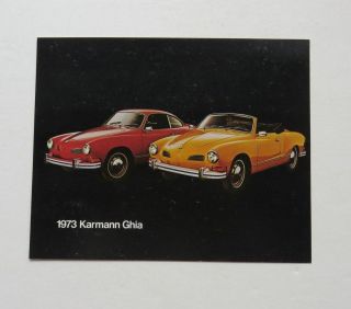 1973 Volkswagen Karmann Ghia Brochure Specifications