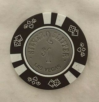 $1 Las Vegas Silver Slipper Coin Inlay Casino Chip