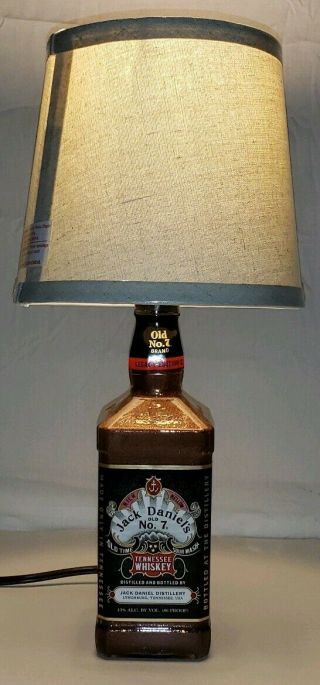 Jack Daniels Old 7 Le 2 Bottle Lamp Man Cave Bar Decor Whiskey Light Liquor