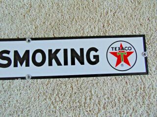 Texaco Porcelain No Smoking Sign Garage Collectable Gas Station 3
